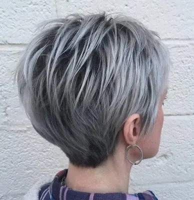 Dark gray Short Hairstyle 