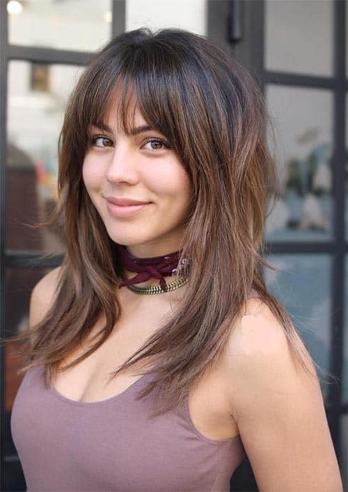 25 Sumptuous Face Framing Bangs Hairstyle for Women