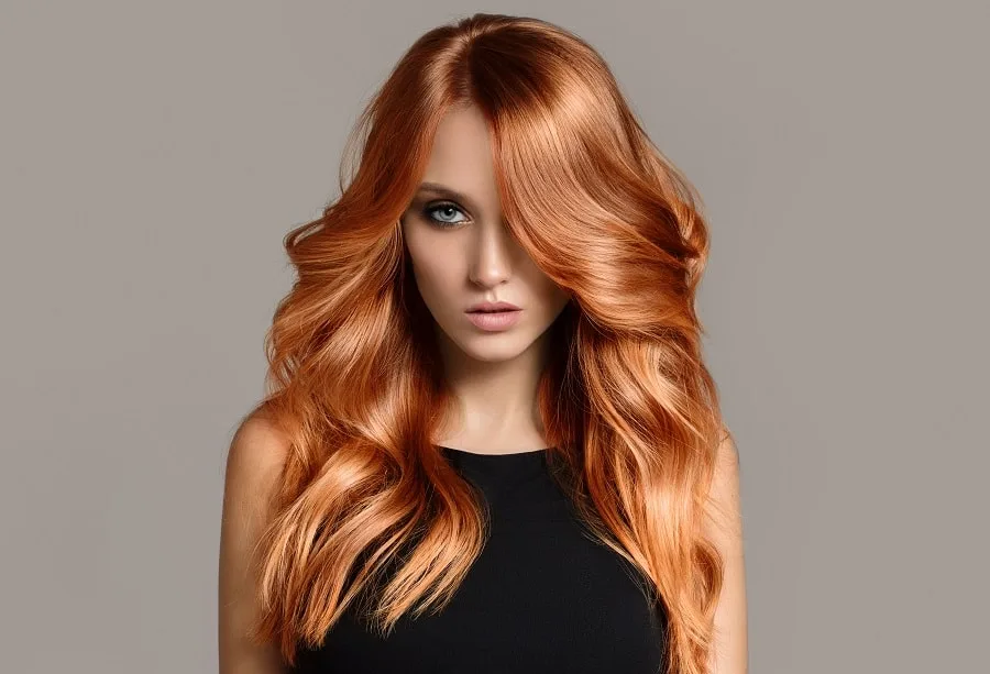face slimming copper red hair color