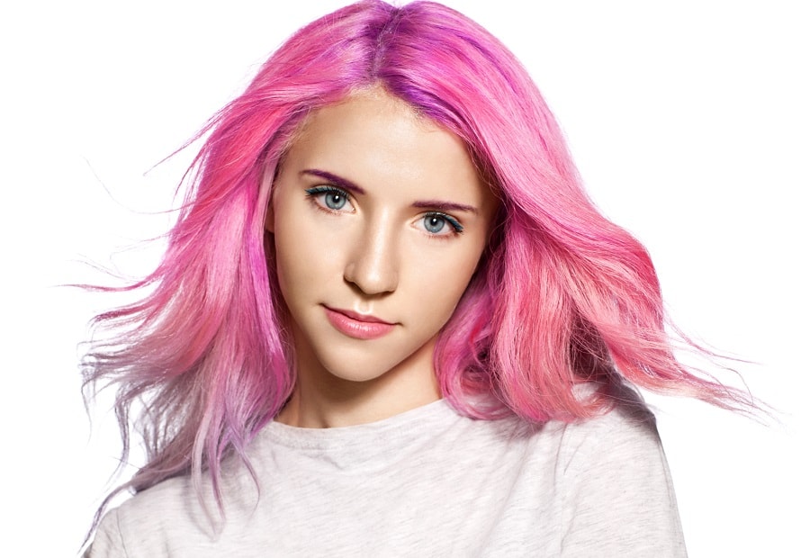 face slimming pink hair color