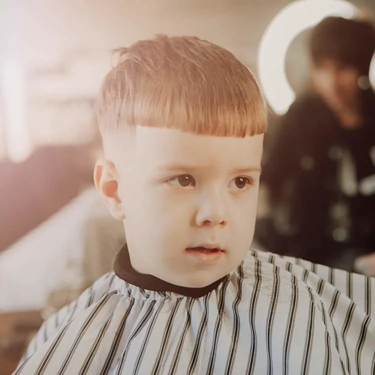 caesar haircut with fade for little boy 