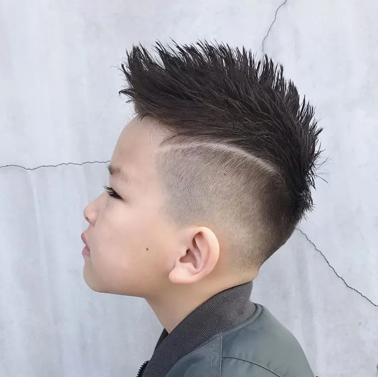 spiky haircut with fade for little boy 