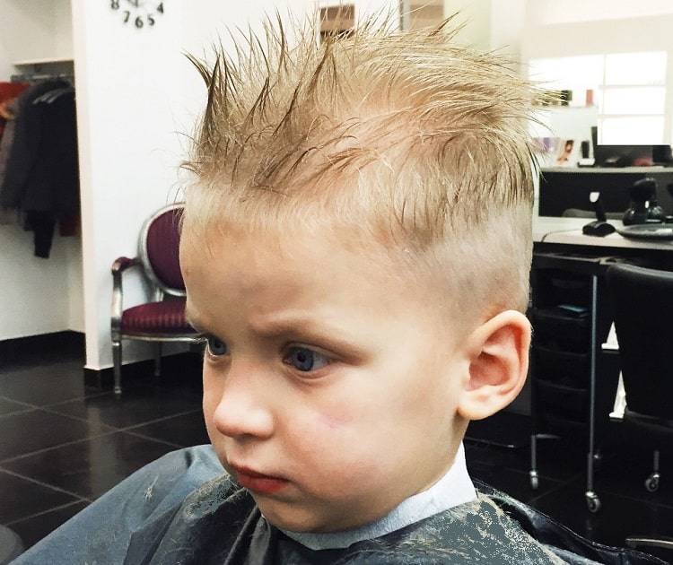 faded messy haircut for little boy 