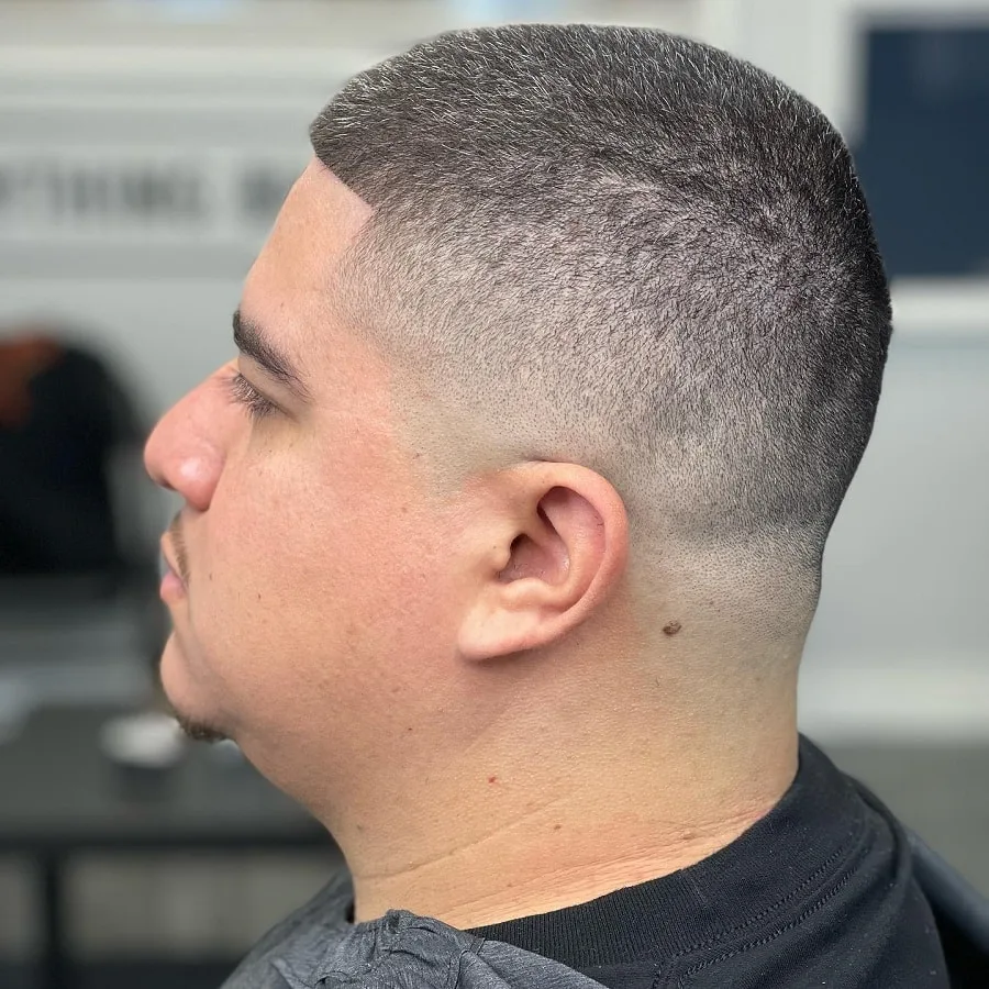 fade haircut for round face