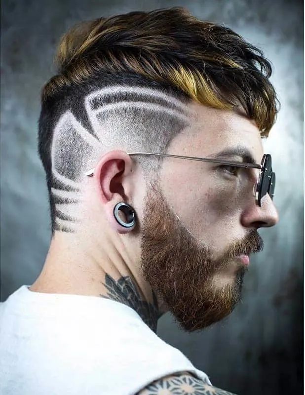 mohawk fade with line