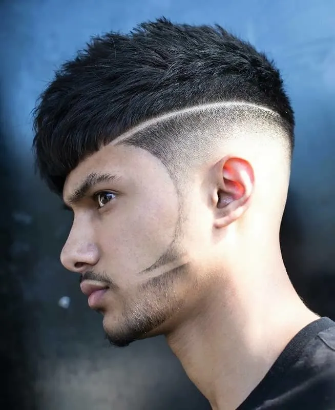 skin fade haircut with line