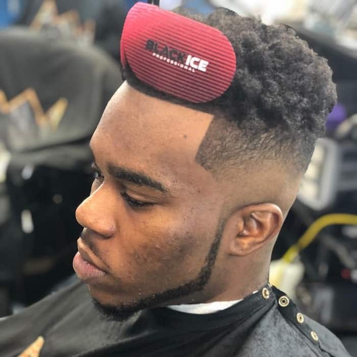 Afro Fade Hairstyle with Chin Strap Beard