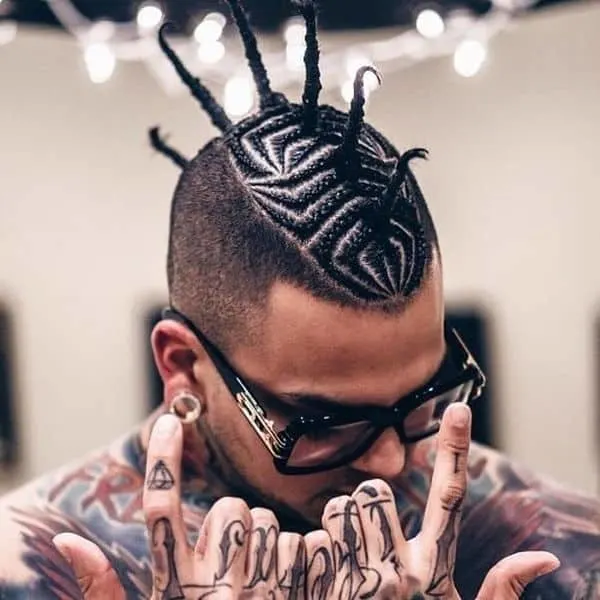 Mohawk Braids with Fade
