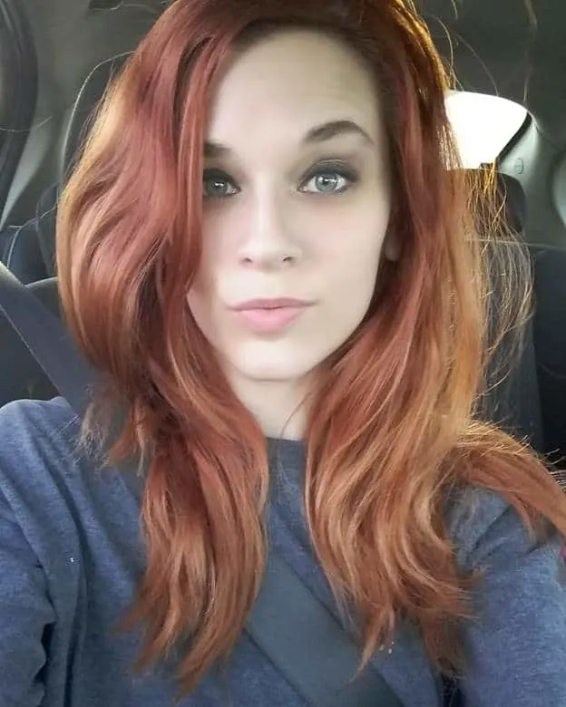 long faded red hair