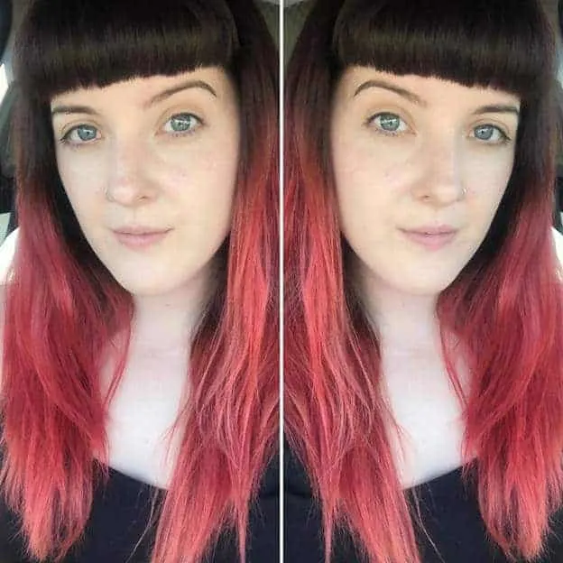 faded red hair with bangs 