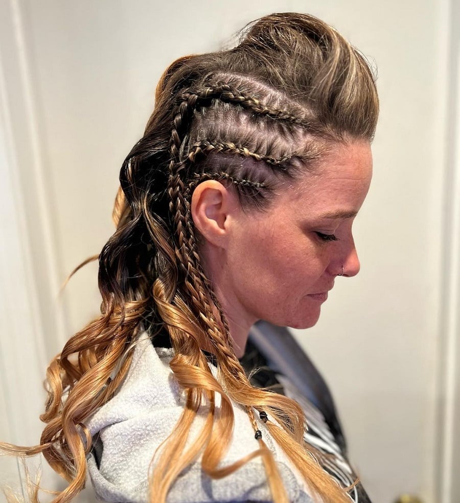 Fake hawk braid hairstyle for women