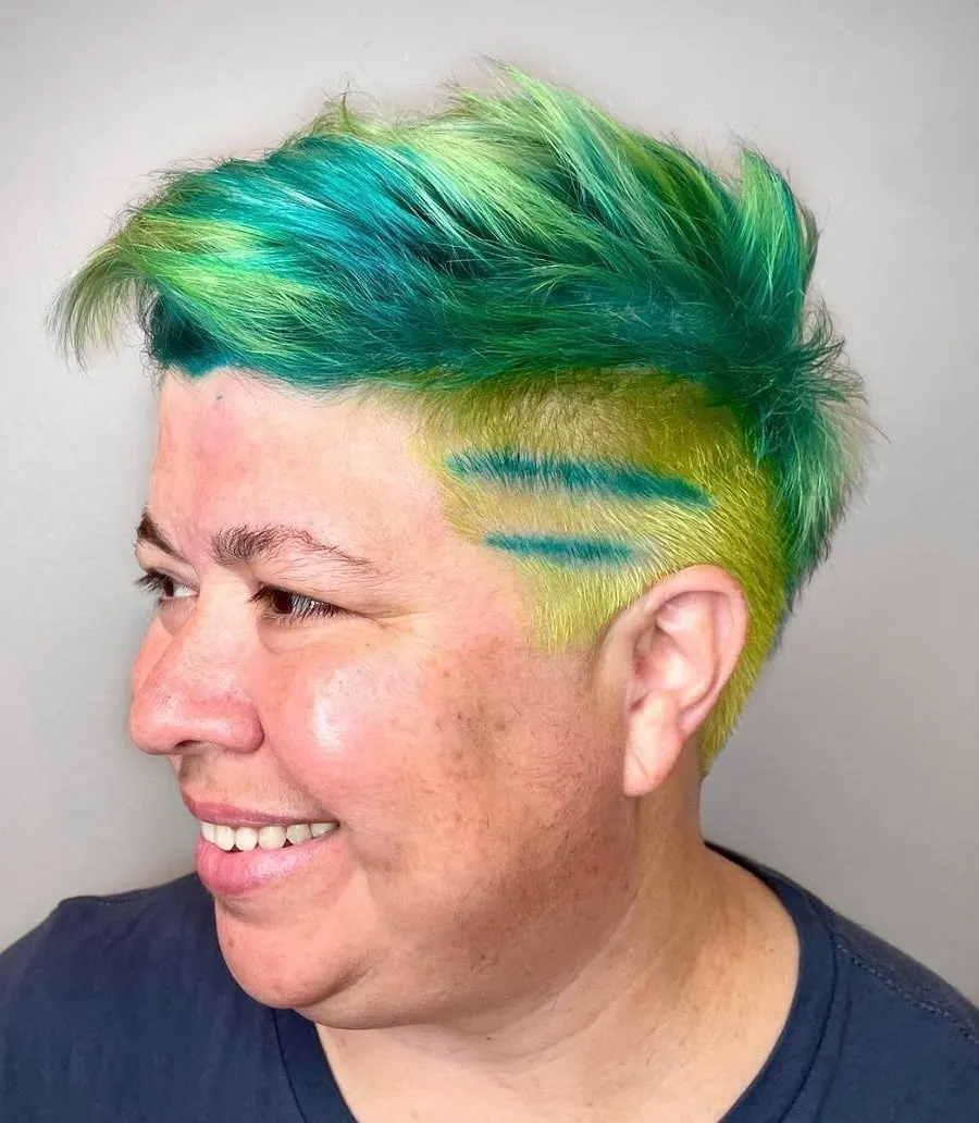 faux hawk colored pixie for women