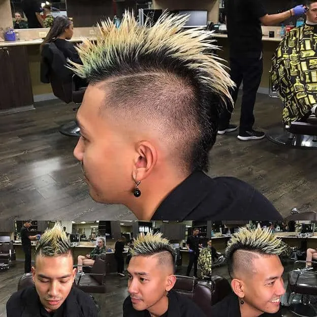 dyed faux hawk taper