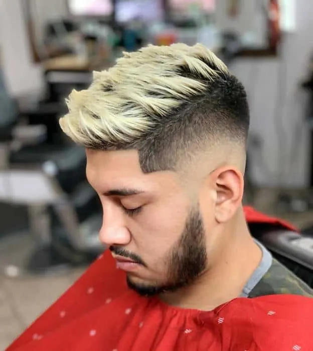 faux hawk taper with bald fade