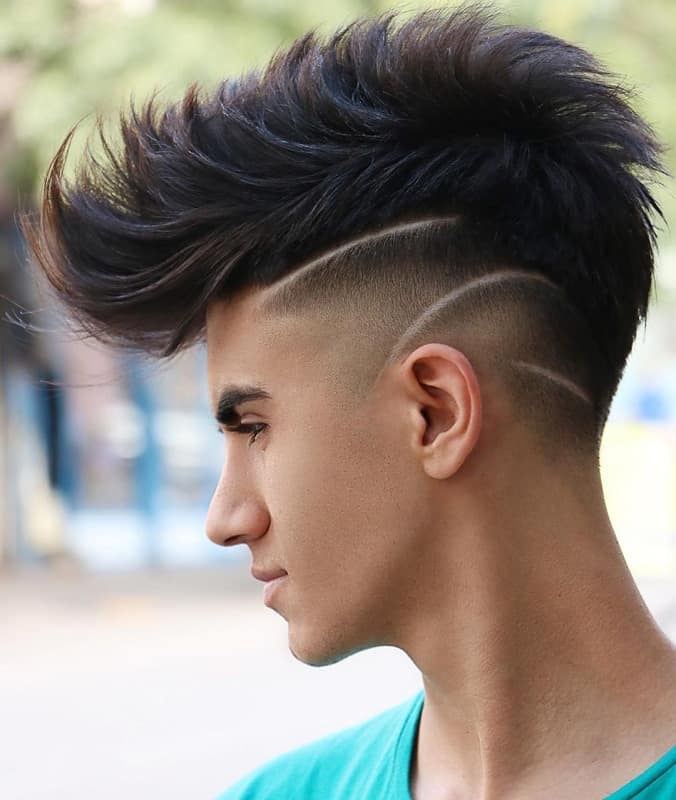men's feathered faux hawk