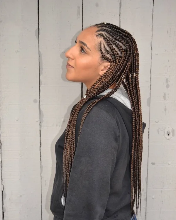 cornrow feed in braids