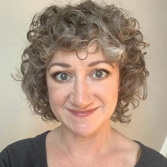 Fine Curly Hair with Bangs