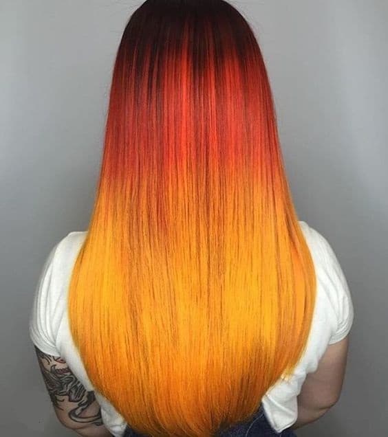 fire ombre on straight hair
