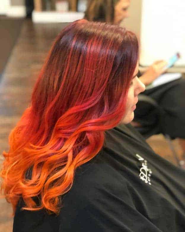 fire red hairstyle