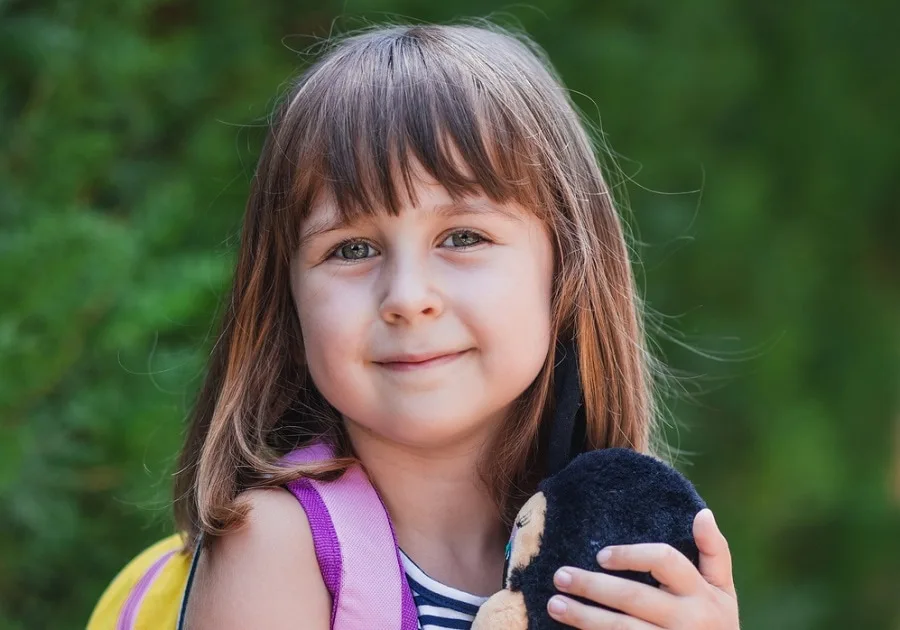 first day of school hairstyle with bangs