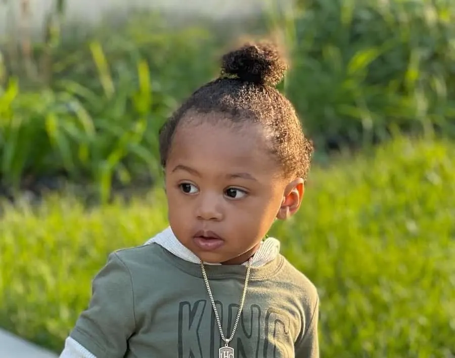 Image of Bun hairstyle for 1 year old black boy