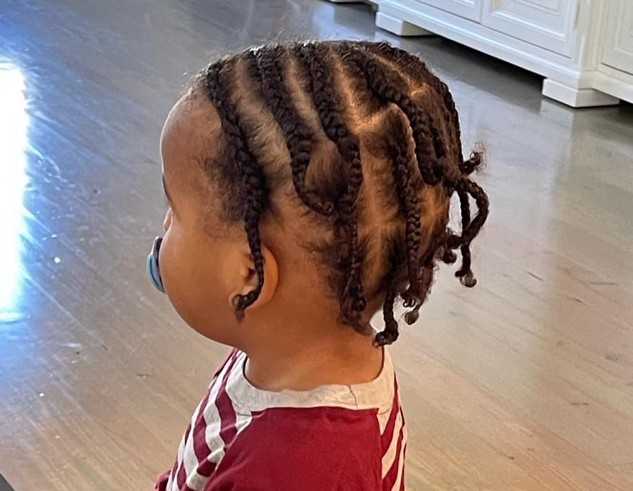 first haircut with braids for black baby boy
