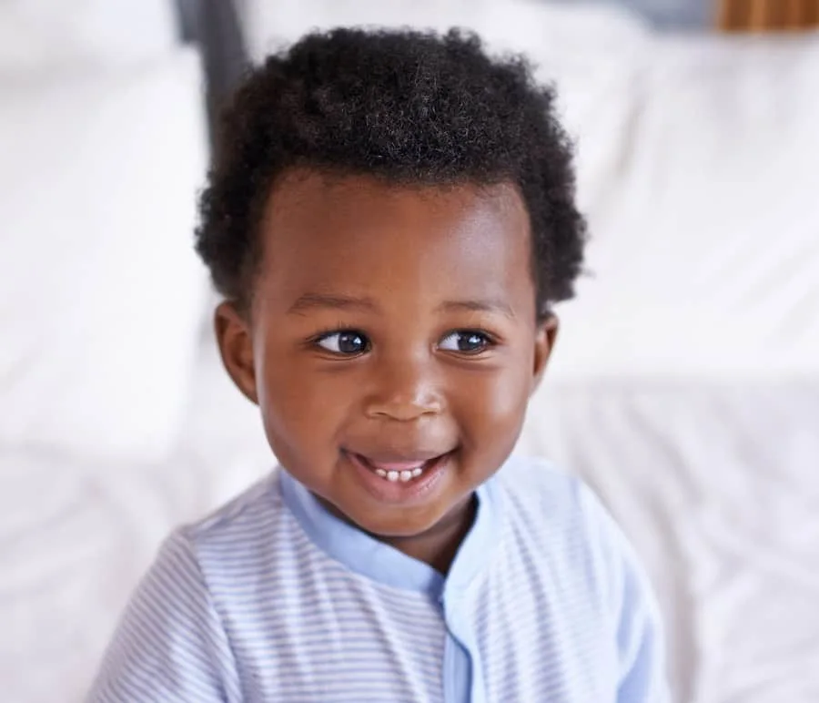 first haircut for black baby boy with curls