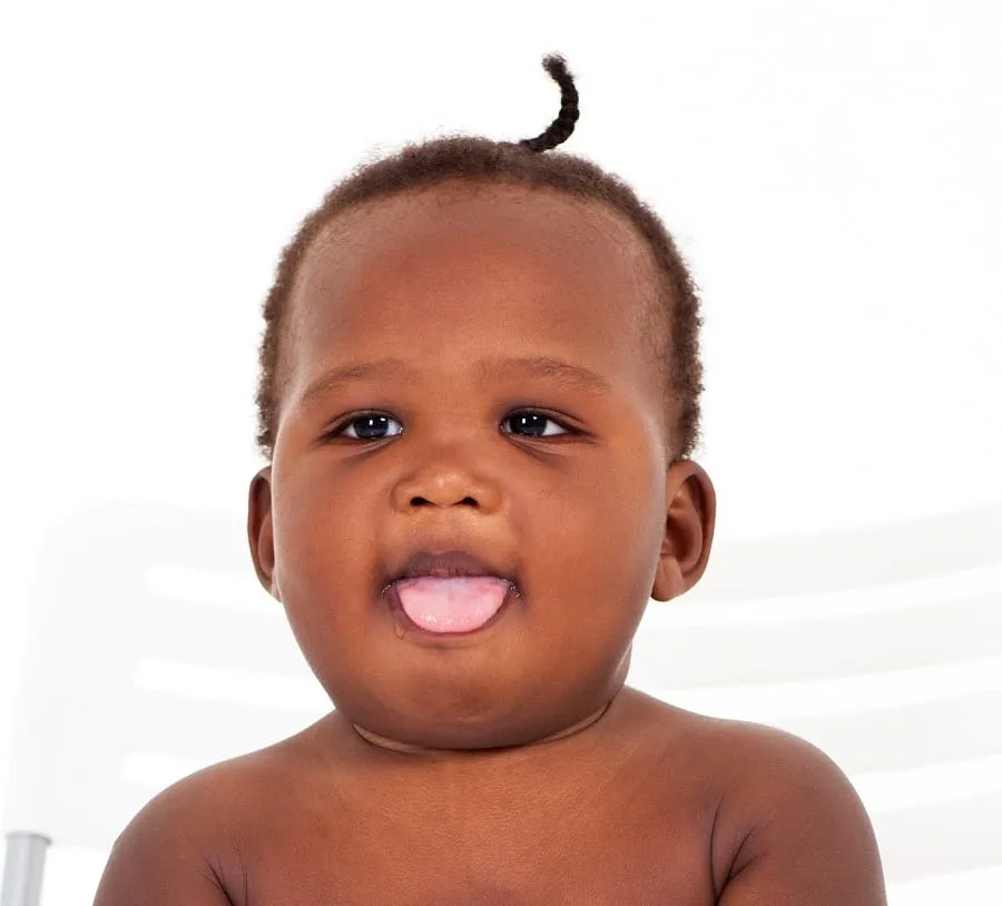 first haircut with braid for black baby boy 