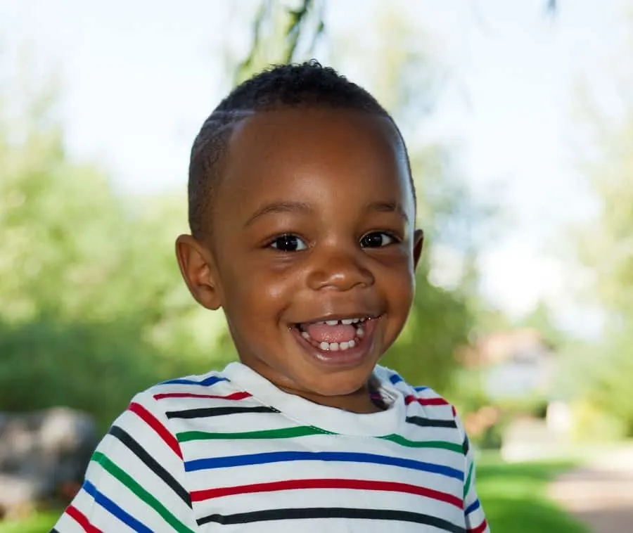 happy black baby boy