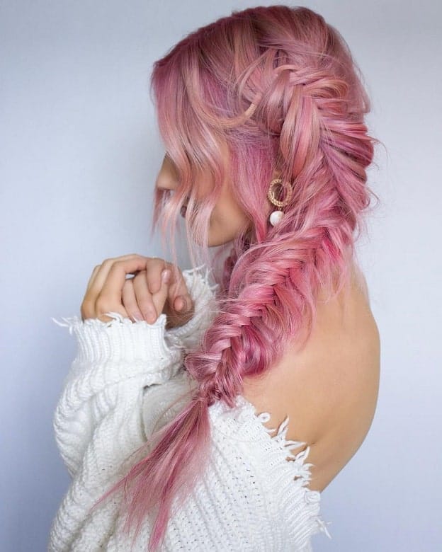 pink fishtail braid