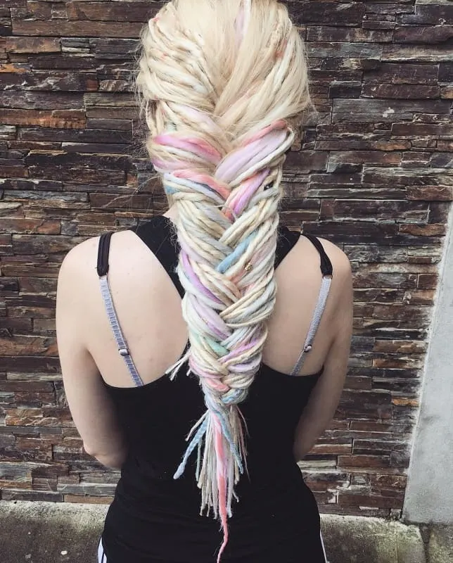 fishtail braid with dreads