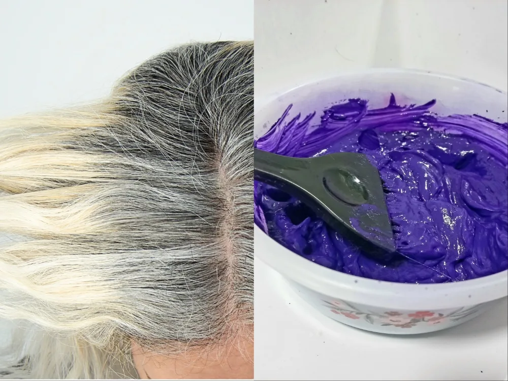 fixing gray hair turned yellow from bleach