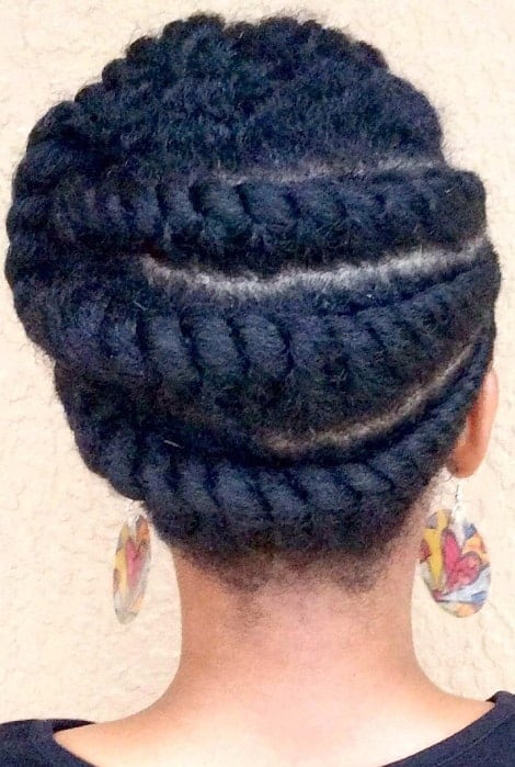 updo with flat twist for women