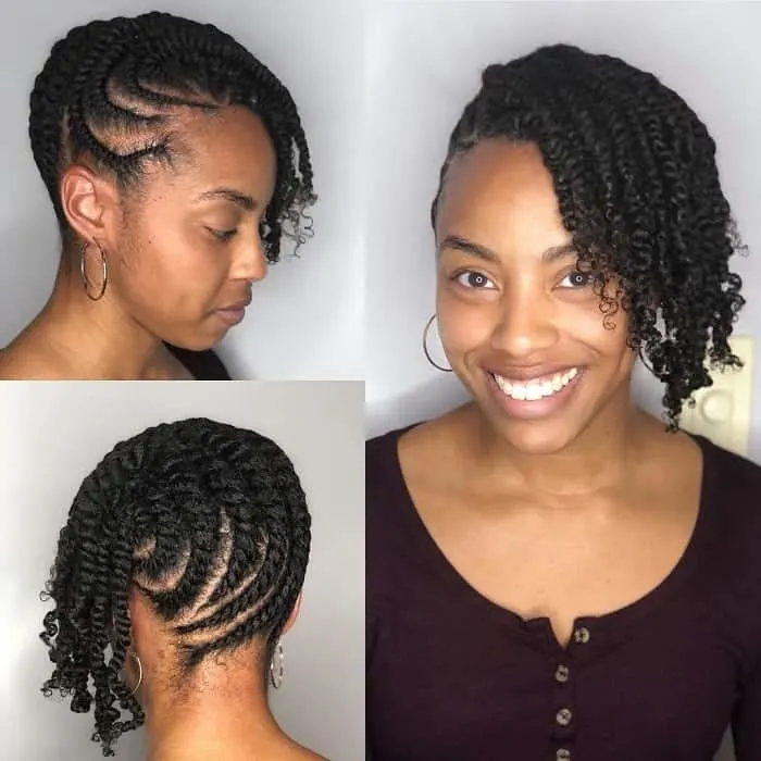 flat twist style for short hair