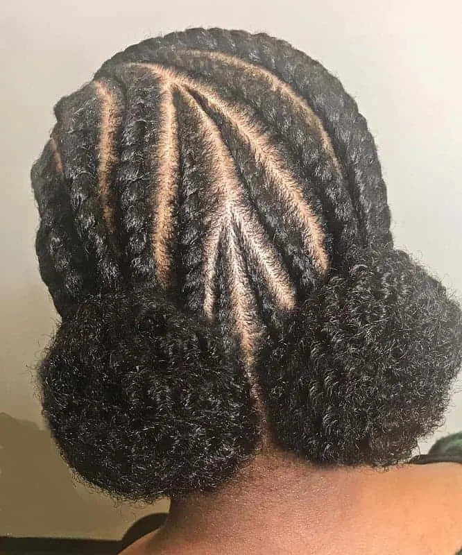 space bun with flat twists