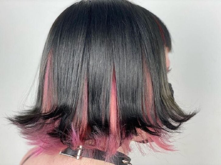 Black Hair with Pink Underneath: Top 20 Looks