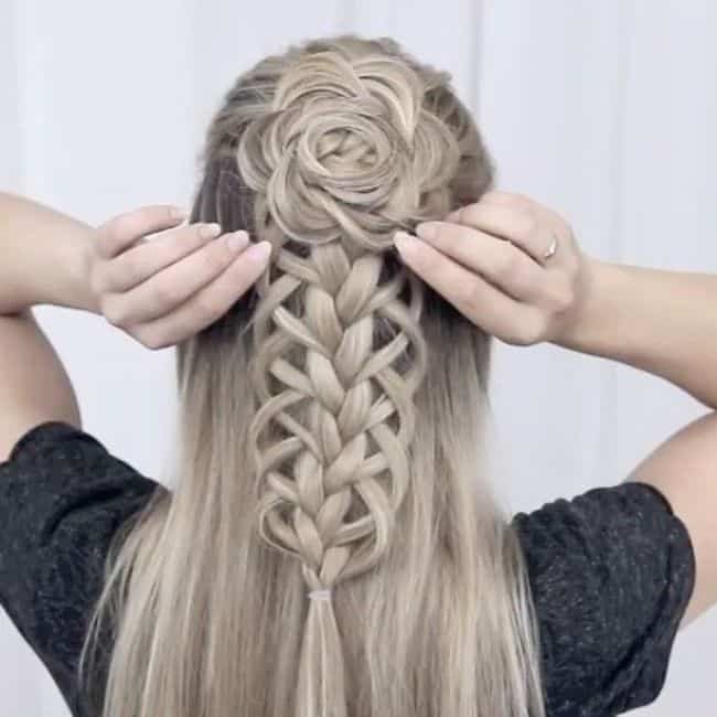 flower shaped braids for women