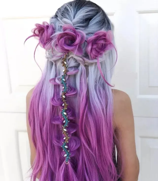 flower braided hairstyle for women