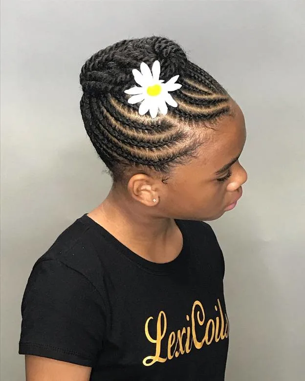 cornrow hairstyle for flower girl