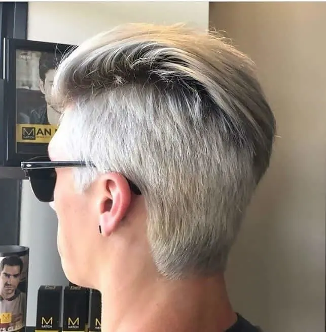silver fohawk hair with undercut 
