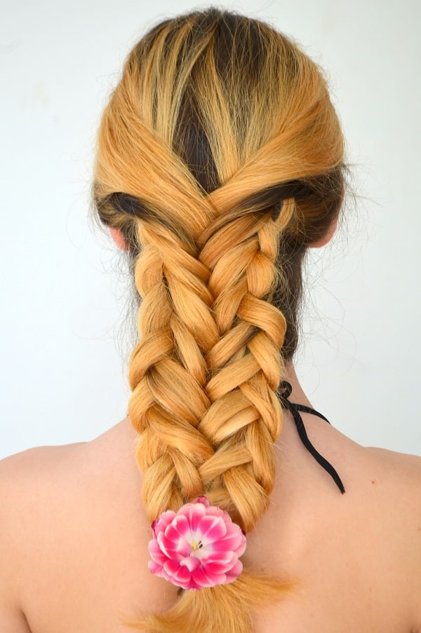four strand braided hairstyle