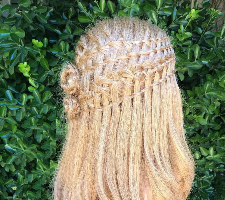 four strand waterfall braids