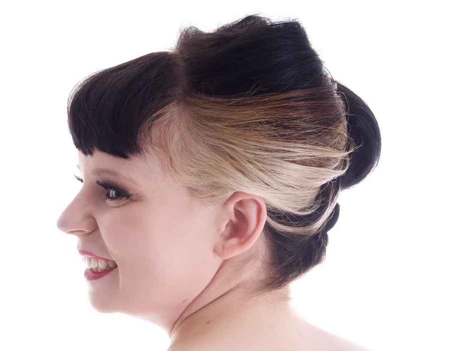frecnh twist updo with bangs