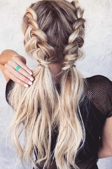double french braided hairstyle for women