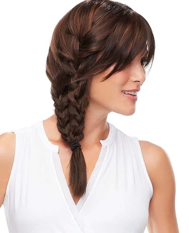 french braid with bangs 