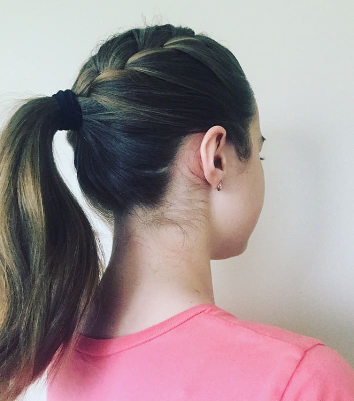 french braided ponytail for girls