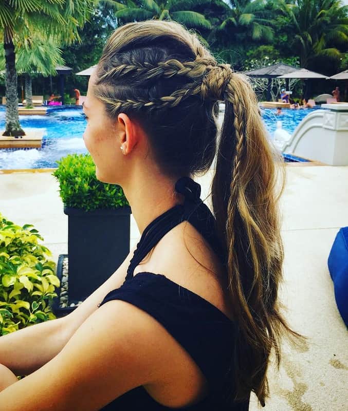 french braided ponytail 