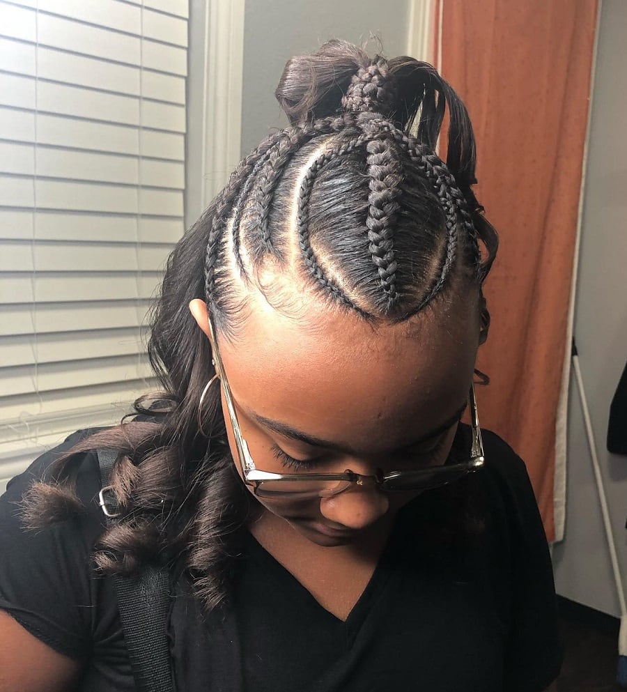 french braided ponytail for black hair