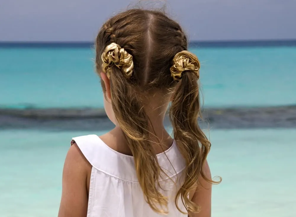 french braided ponytails for little girls