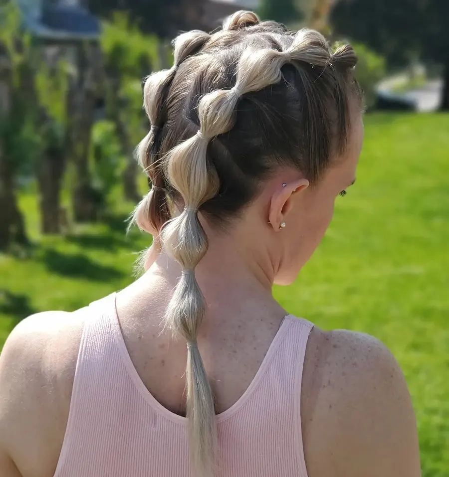 french bubble ponytails